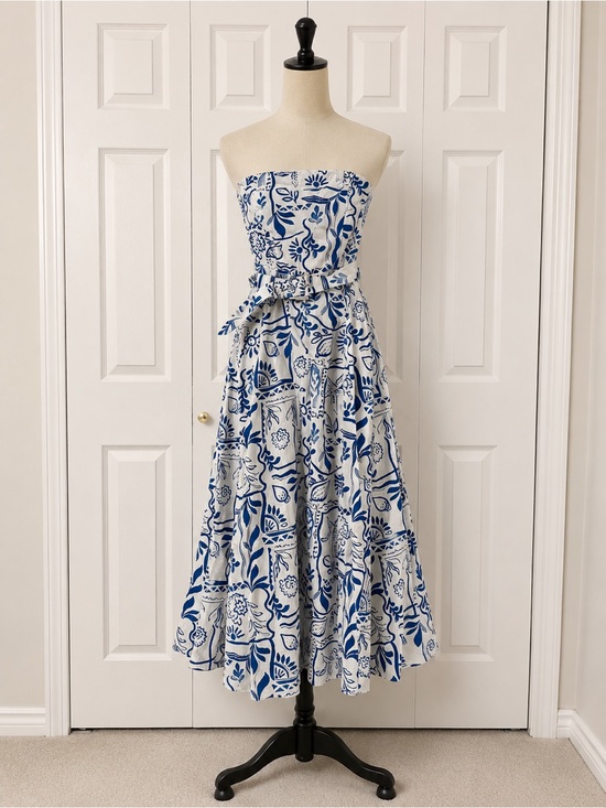 Rachel Zoe Dresses & Skirts - Rachel Zoe Strapless Tie Belt Midi Dress NEVER WORN